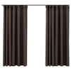 Tende vidaxl lino look ganci dannosi 2 st 140x175 cm taupe