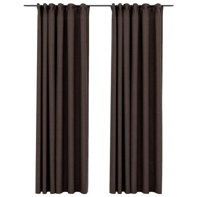 Cortinas Vidaxl Lino Mirando ganchos condenatorios 2 ST 140X245 CM Taupe