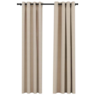 Tende vidaxl lino guardano gli occhi dannosi 2 st 140x225 cm beige
