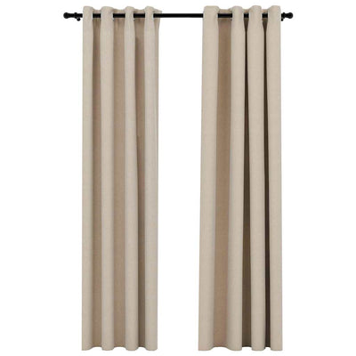 Tende vidaxl lino look occhi dannosi 2 st 140x245 cm beige