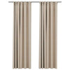 Tende vidaxl lino look ganci dannosi 2 st 140x245 cm beige