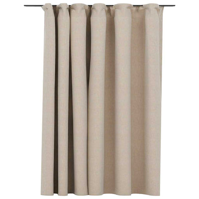 Vidaxl Cortina Lino Mira condenatoria con ganchos 290x245 cm beige