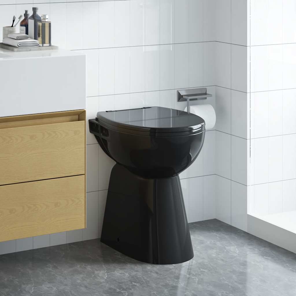 WC Vidaxl sollevato da 7 cm in ceramica in ceramica a bordo morbido