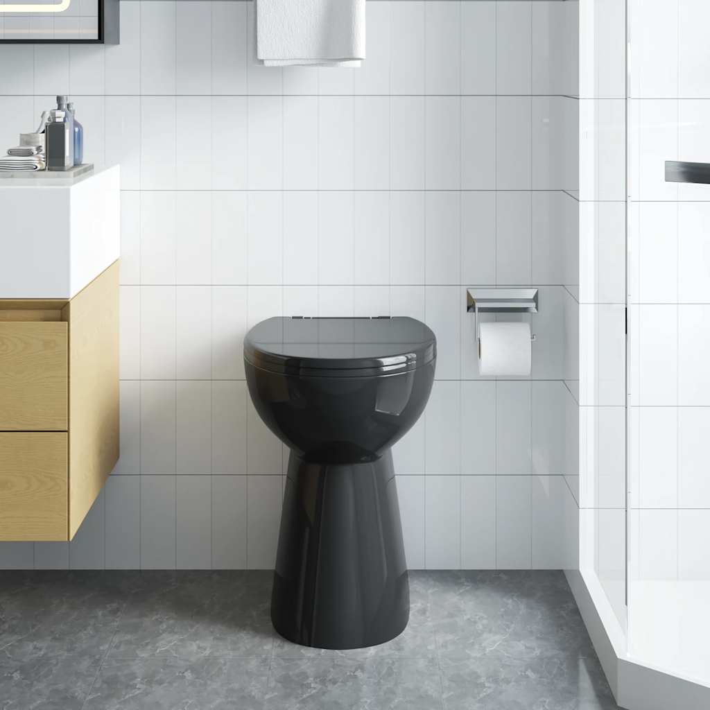 WC Vidaxl sollevato da 7 cm in ceramica in ceramica a bordo morbido