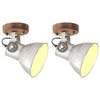 Vidaxl wand- plafondlampen industrieel 2 st e27 20x25 cm zilverkleurig
