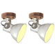 Lampade a soffitto a parete Vidaxl Industrial 2 St E27 20x25 cm di colore argento