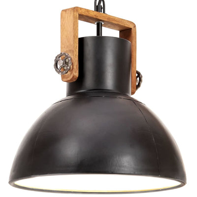 Vidaxl Lampada sospesa industriale intorno a 25 W E27 30 cm nero