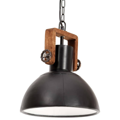 Vidaxl Lampada sospesa industriale intorno a 25 W E27 30 cm nero