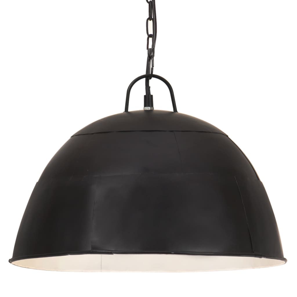Vidaxl Lampada sospesa Vintage Industrial Round 25 W E27 41 cm nero