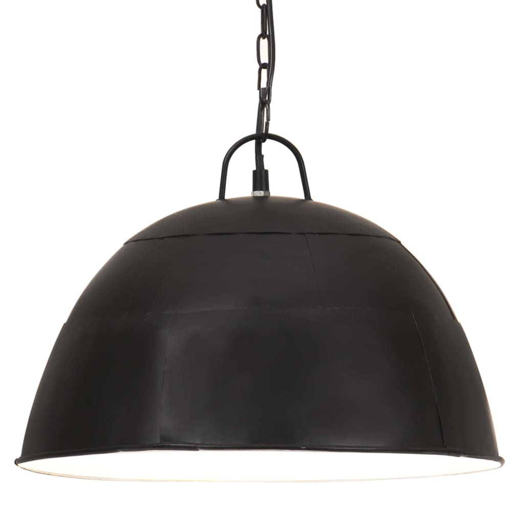 Vidaxl Lampada sospesa Vintage Industrial Round 25 W E27 41 cm nero