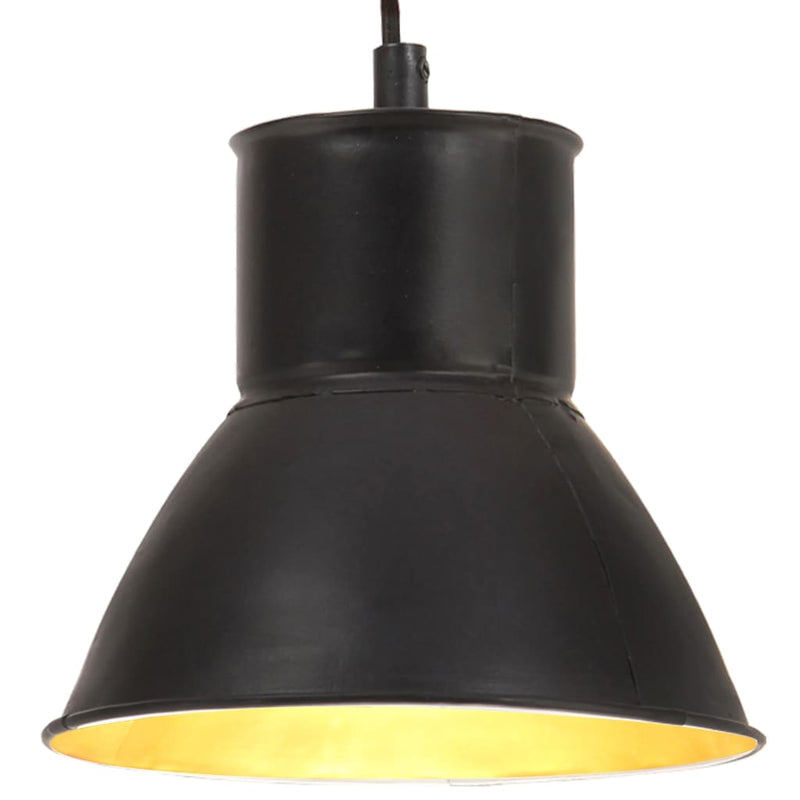 Lampada sospesa Vidaxl intorno a 25 W e27 17 cm nero