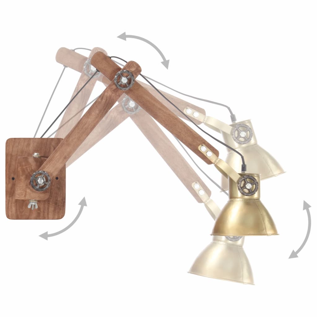 Vidaxl Wall Lamp Industrial attorno a E27 Ottone -colorato