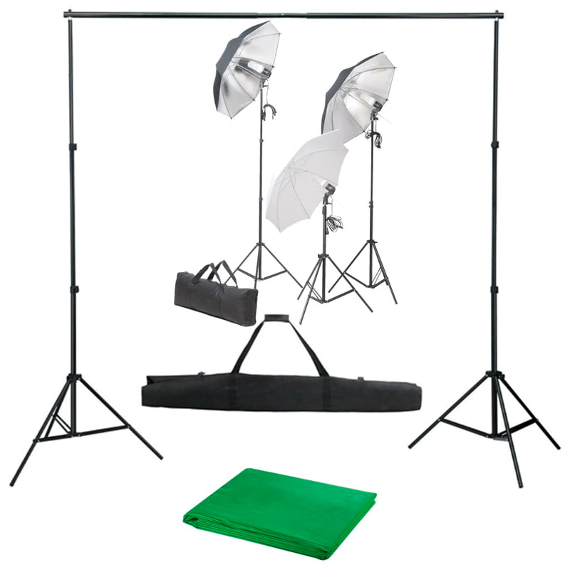 Vidaxl Photo Studio Conjunto de iluminación y fondo