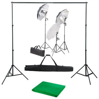 Vidaxl Photo Studio Conjunto de iluminación y fondo