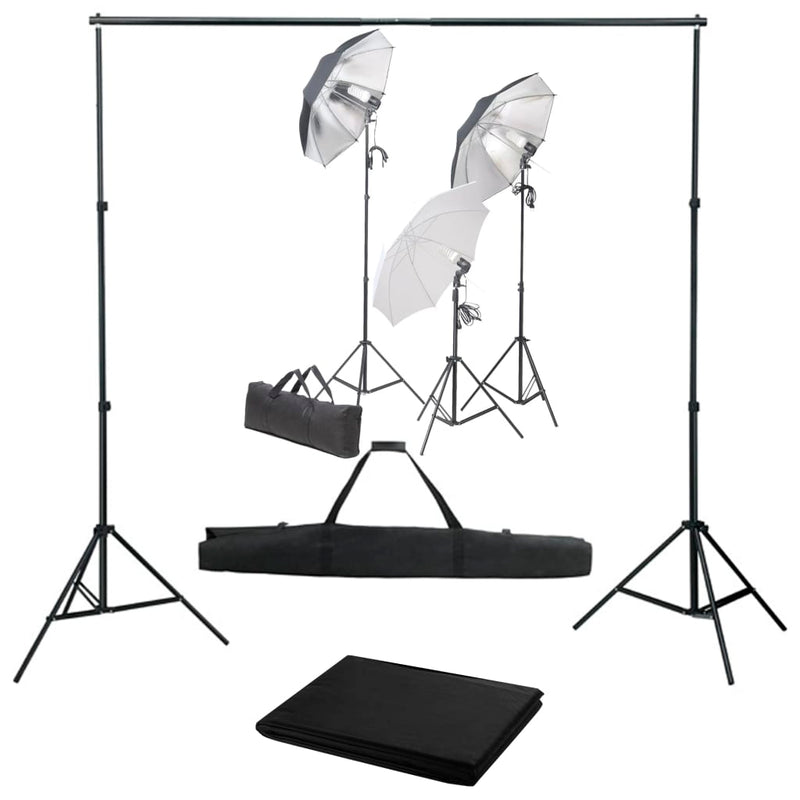 Vidaxl Photo Studio Conjunto de iluminación y fondo
