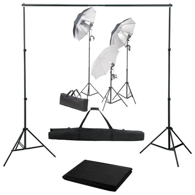 Vidaxl Photo Studio Conjunto de iluminación y fondo