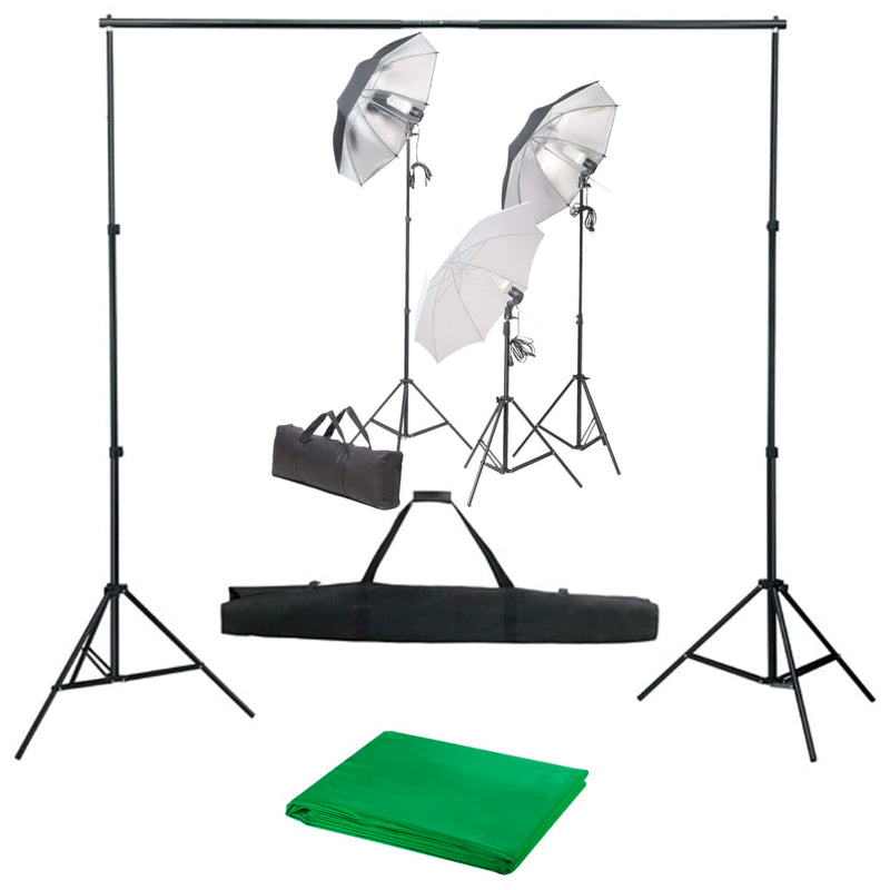 Vidaxl Photo Studio Conjunto de iluminación y fondo