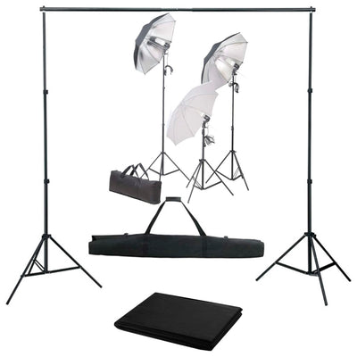 Vidaxl Photo Studio Conjunto de iluminación y fondo