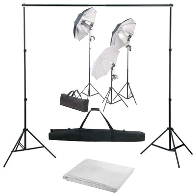 Vidaxl Photo Studio Conjunto de iluminación y fondo
