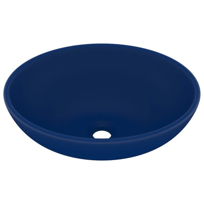Vidaxl Washbasin ovale 40x33 cm ceramica matto blu scuro
