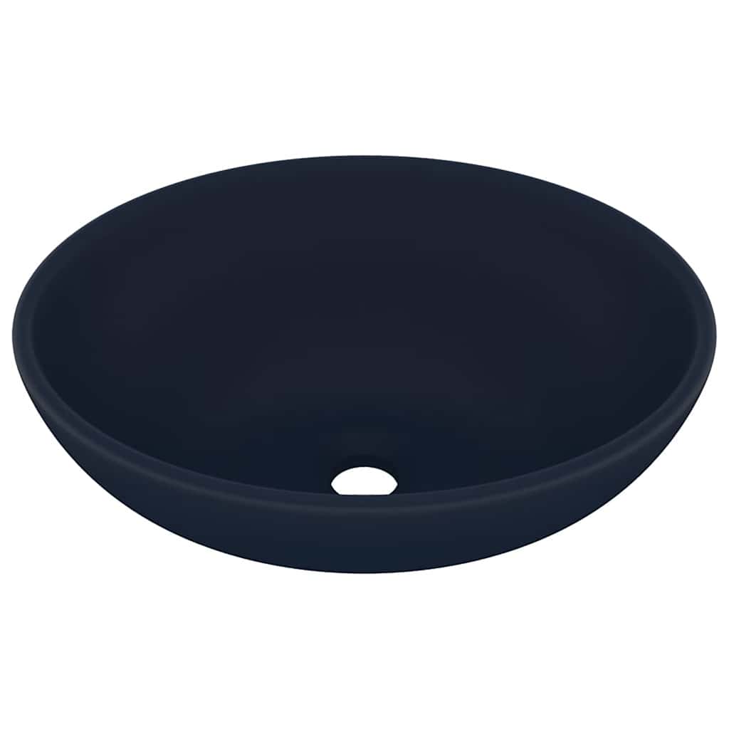 Vidaxl Washbasin ovale 40x33 cm ceramica matto blu scuro