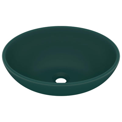 Vidaxl Washbasin Oval 40x33 cm Ceramico Matt Green