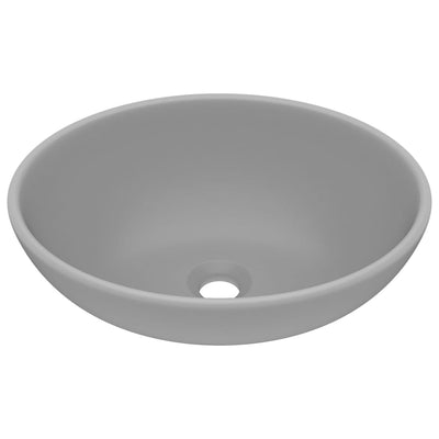 Vidaxl Washbasin Oval 40x33 cm Cerámico mate gris claro