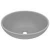 Vidaxl Washbasin Oval 40x33 cm Cerámico mate gris claro
