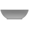 Vidaxl Washbasin Oval 40x33 cm Cerámico mate gris claro