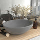 Vidaxl Washbasin Oval 40x33 cm Cerámico mate gris claro