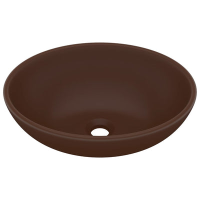 Vidaxl Washbasin Oval 40x33 cm Cerámico Matt Dark Brown