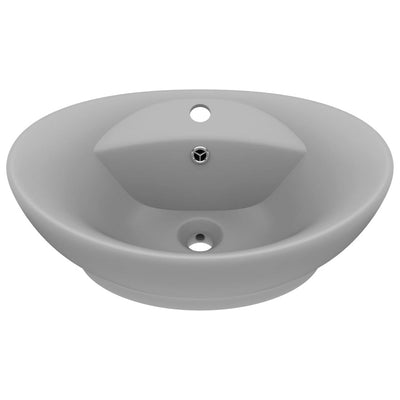 Vidaxl Washbasin con atterraggio ovale 58.5x39 cm ceramico Matt chiaro grigio