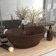 VidaXL Washbasin with landing oval 58.5x39 cm ceramic matt dark brown
