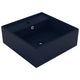 Vidaxx lavabo con rebosadero cuadrado 41x41cm cerámica azul oscuro mate