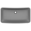 Vidaxl wastafel rechthoekig 71x38 cm keramiek mat donkergrijs