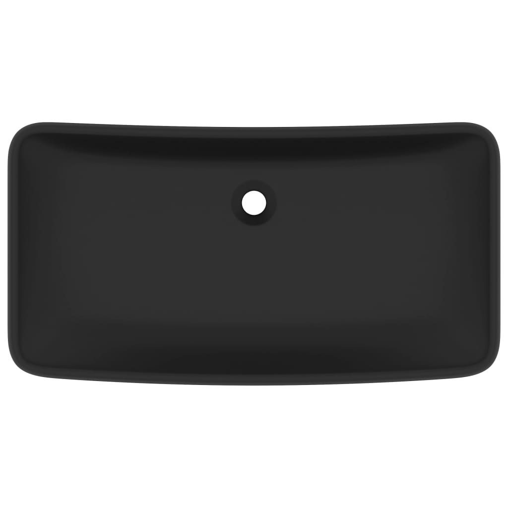 Vidaxl Washbasin Rectangular 71x38 cm ceramico opaco nero