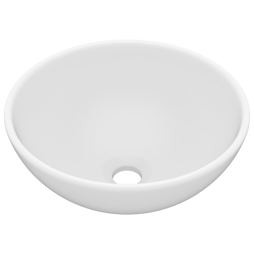 Vidaxl Washbasin Ronda 32.5x14 CM Mat de cerámica White