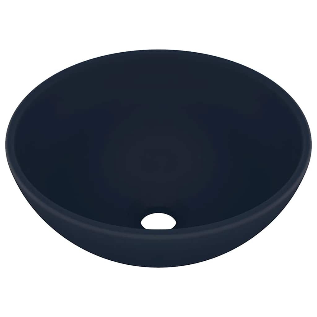 Vidaxl Washbasin Round 32.5x14 cm tappetino ceramico blu scuro