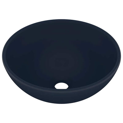 Vidaxl Washbasin Ronda 32.5x14 CM Mat de cerámica azul oscuro