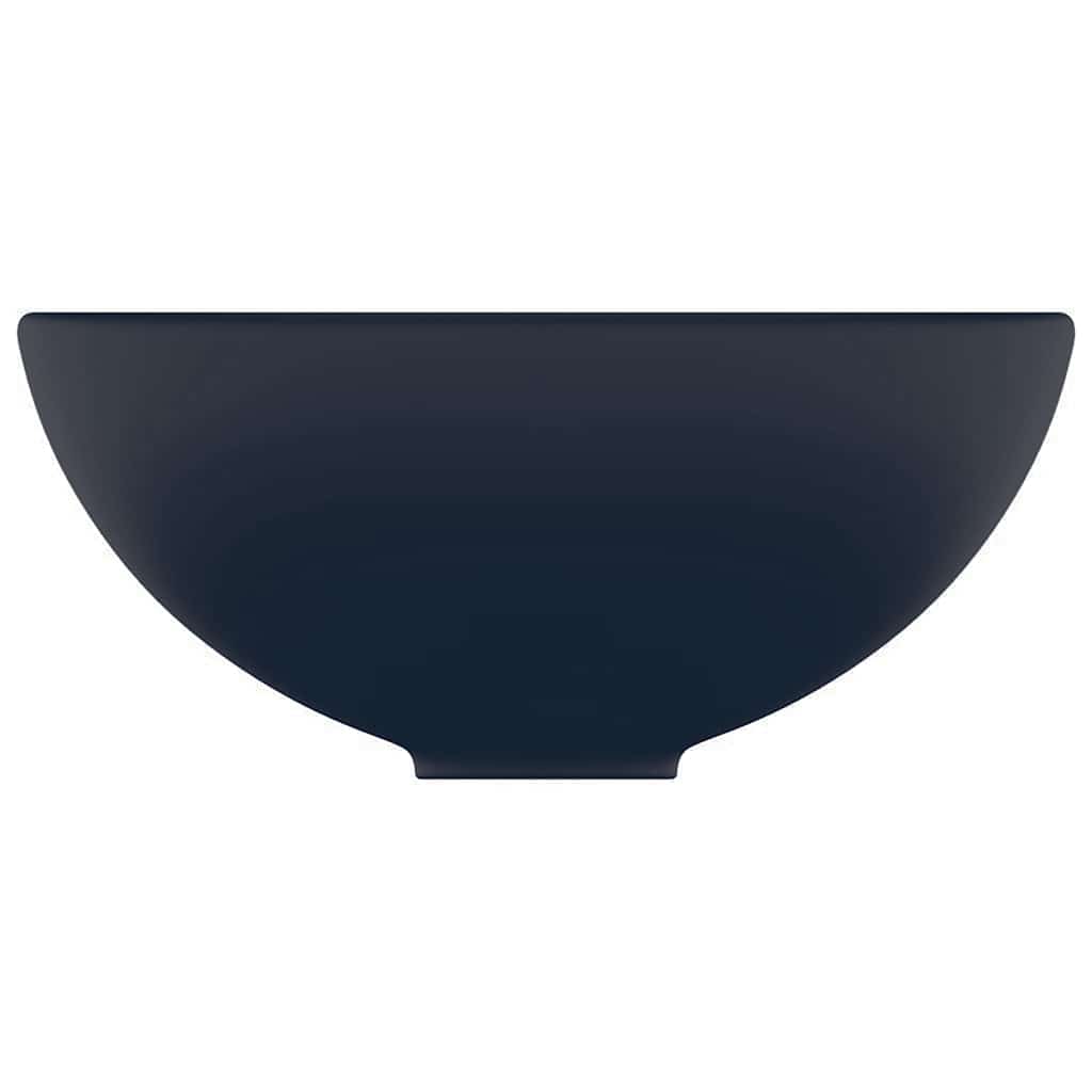 Vidaxl Washbasin Round 32.5x14 cm tappetino ceramico blu scuro