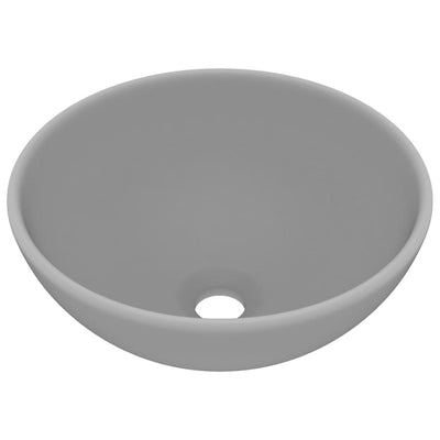 Vidaxl Washbasin Ronda 32.5x14 cm Cerámico mate gris claro