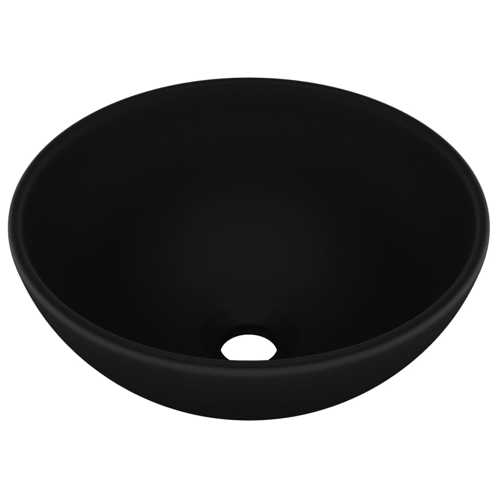 Vidaxl Washbasin Ronda 32.5x14 cm Cerámico mate negro