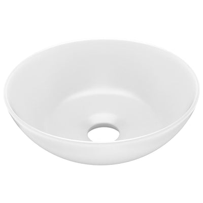 Vidaxl Washbasin Mat de cerámica redonda blanca