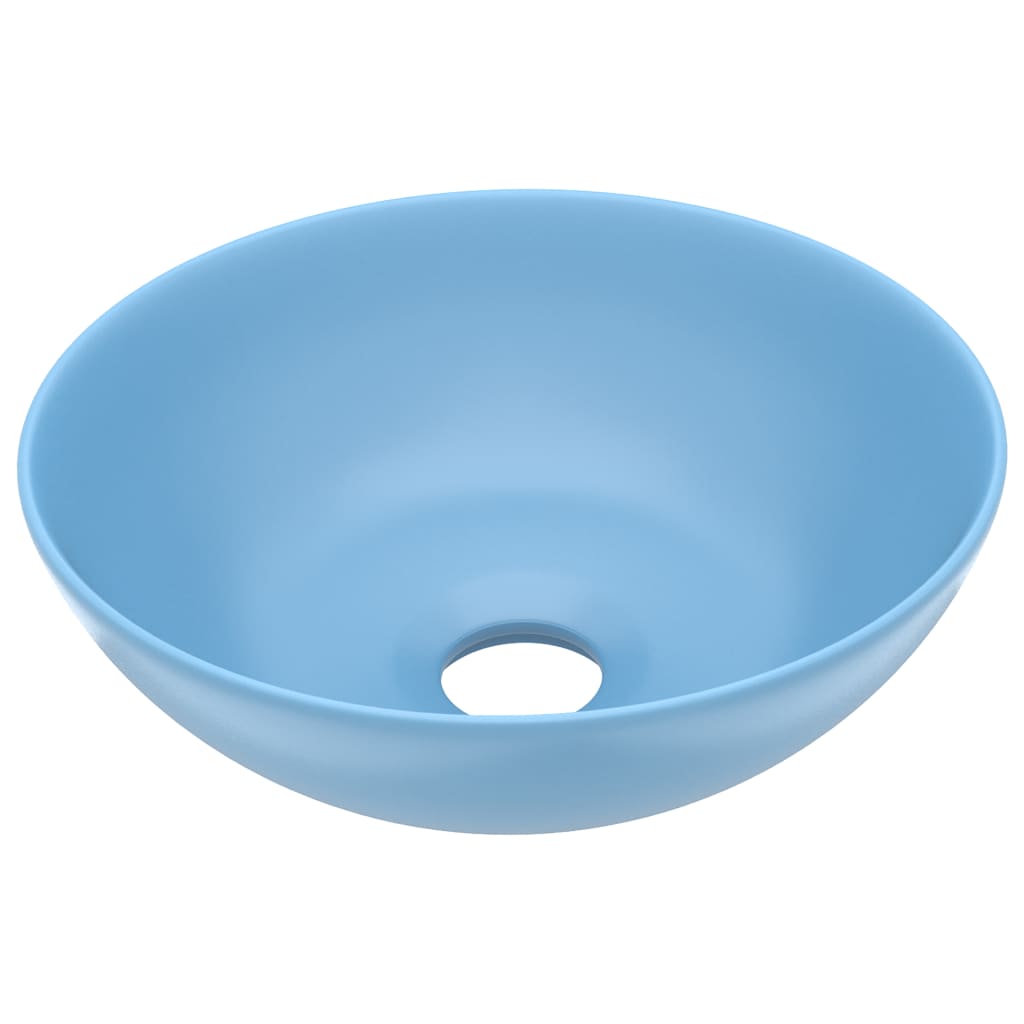 Vidaxl Washbasin Round Ceramic Ceramic Blue