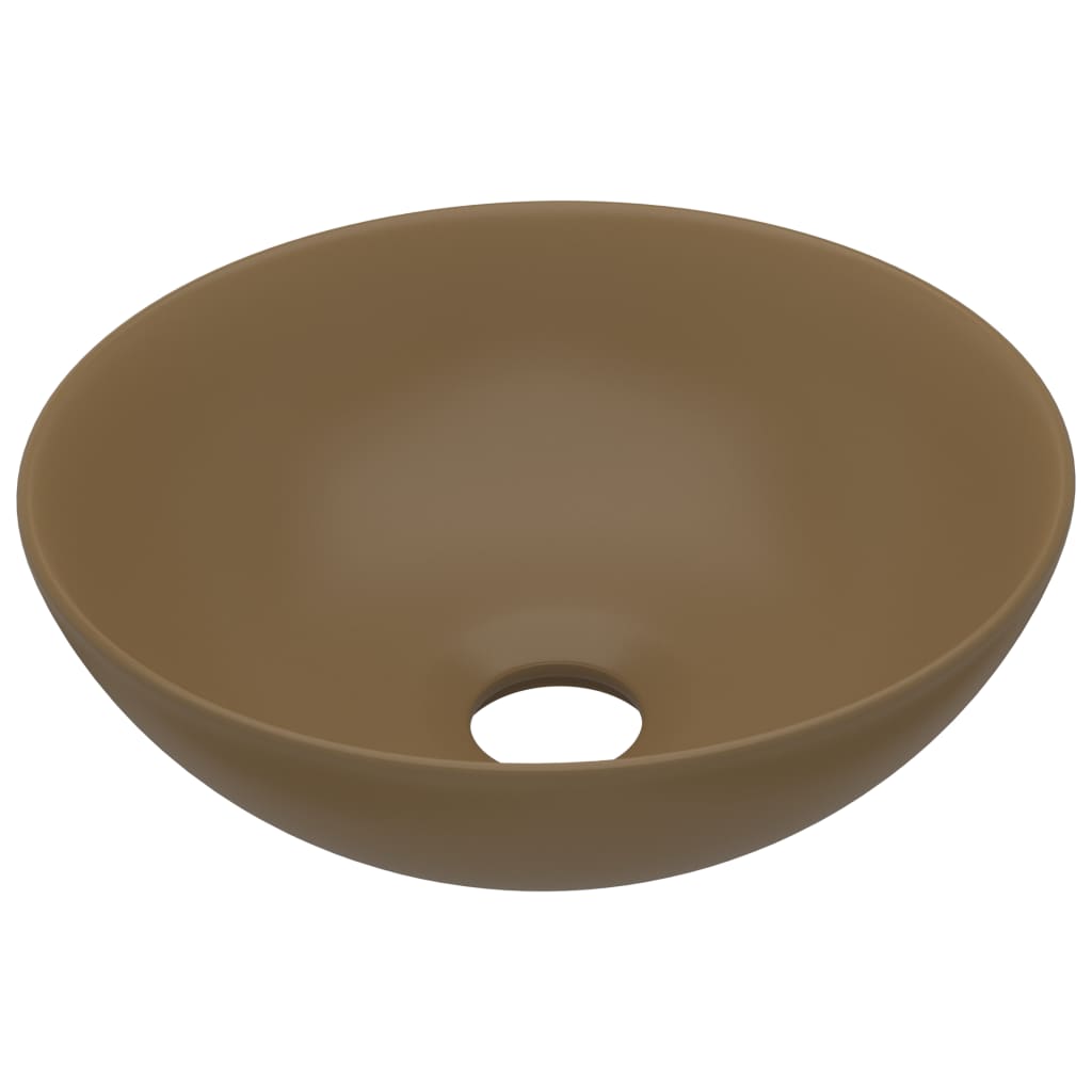 Vidaxl Washbasin Matcream de cerámica redonda