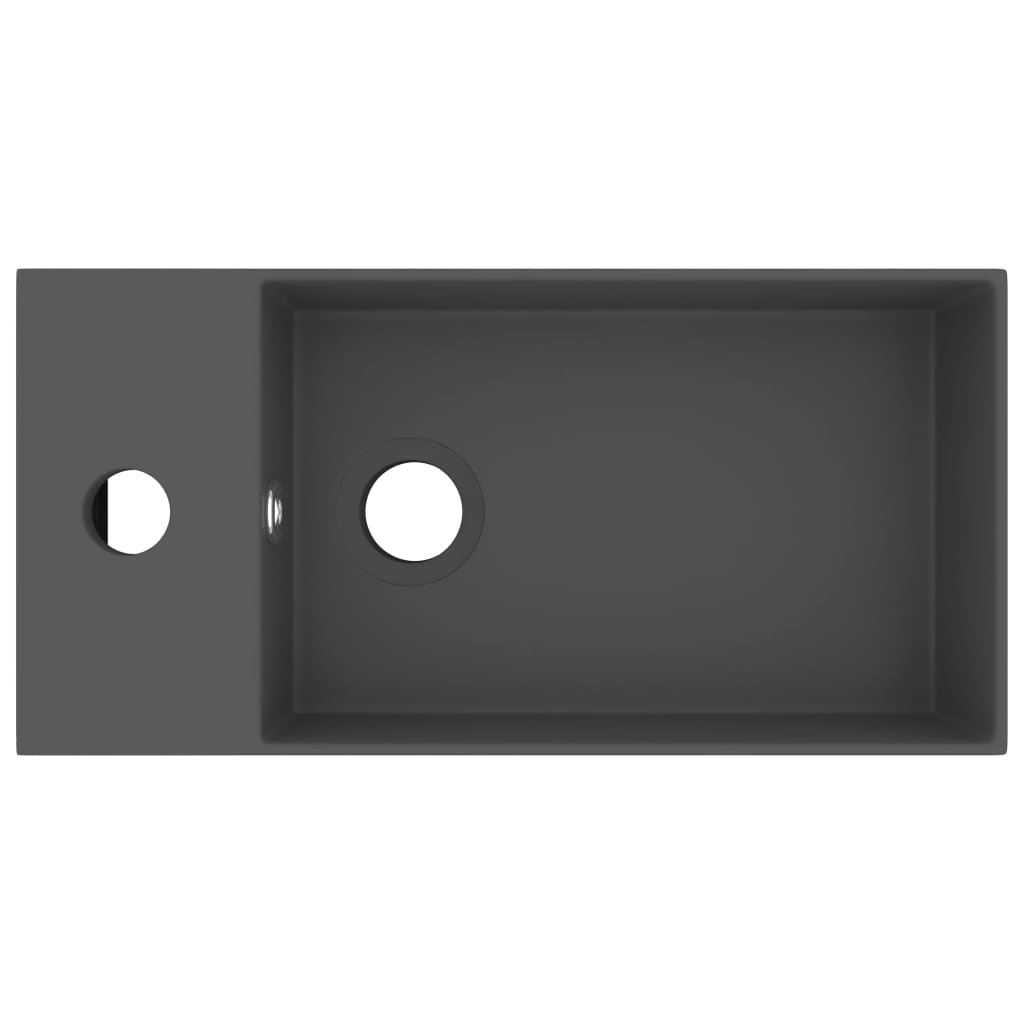 Vidaxl Washbasin con cerámica de aterrizaje de gris oscuro