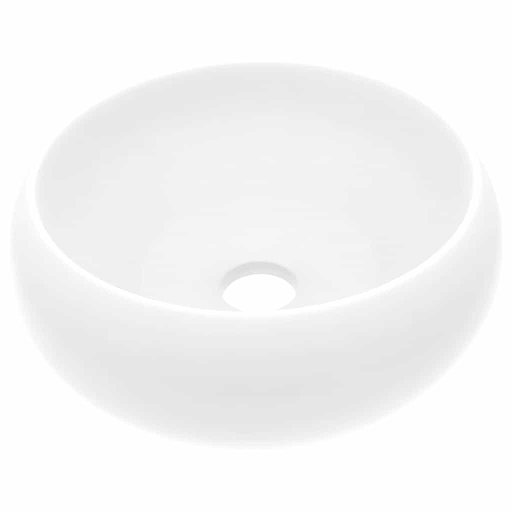 Vidaxl Washbasin alrededor de 40x15 cm Mat de cerámica White