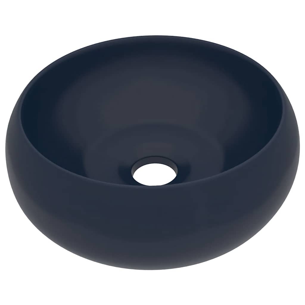 Vidaxl Washbasin Round 40x15 cm tappetino ceramico blu scuro