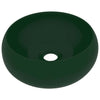 Vidaxl wastafel rond 40x15 cm keramiek mat donkergroen