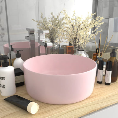 Vidaxl Washbasin Round 40x15 cm Matpown in ceramica